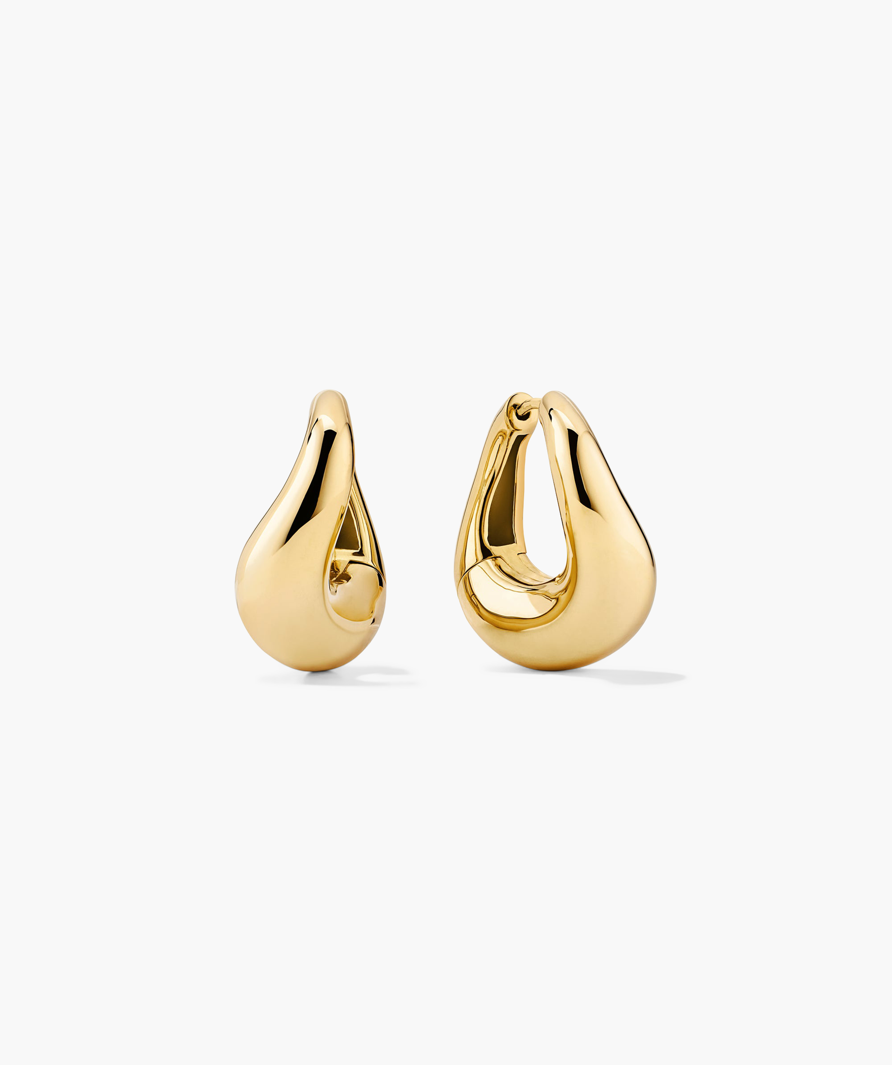 Official product photo of the Mejuri Dome Figure Hoops in gold vermeil
